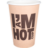 Dépa - | Tasse à café | Je suis une tasse CHAUDE | Carton + PE | 180 ml | 7,5 onces | 93 mm | marron | 2000 pièces
