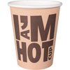 Dépa - | Tasse à café | Je suis une tasse CHAUDE | Carton + PE | 250 ml | 8 onces | 92 mm | marron | 1000 pièces