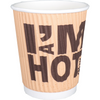 Dépa - | Tasse à café | Je suis une tasse CHAUDE | Carton + PE | à double paroi | 250 ml | 8 onces | 92 mm | marron | 500 pièces