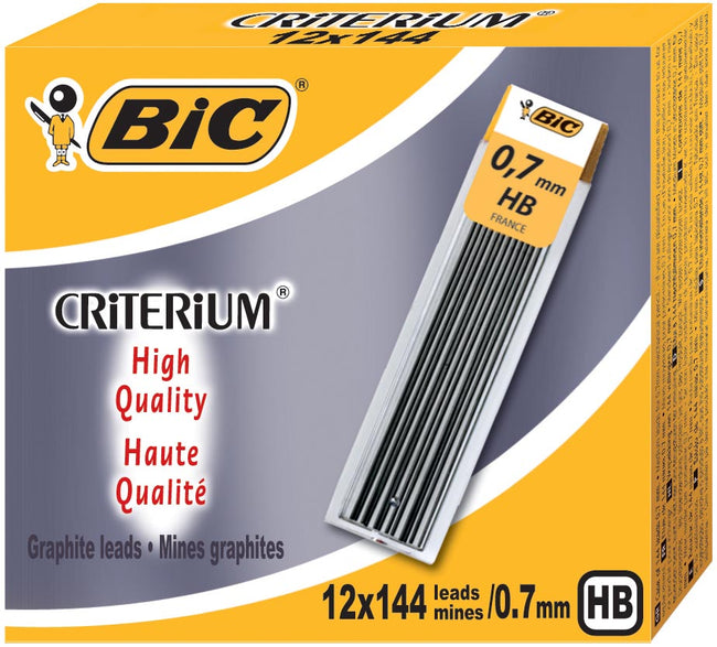 Bic - mines de crayon critère, 0,7 mm, HB, étui de 12 pièces
