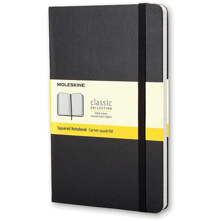 Moleskine - Pochette pour carnet 90x140mm diamant 5x5mm couverture rigide noir