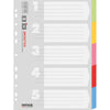 OFFICE products -   tabbladen, A4, karton, 11-gaatsperforatie, geassorteerde kleuren, 5 tabs