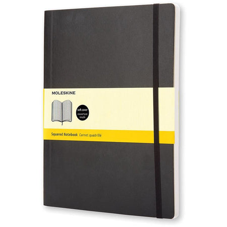 Moleskine -  notitieboek, ft 19 x 25 cm, geruit, soepele cover, 192 blad, zwart