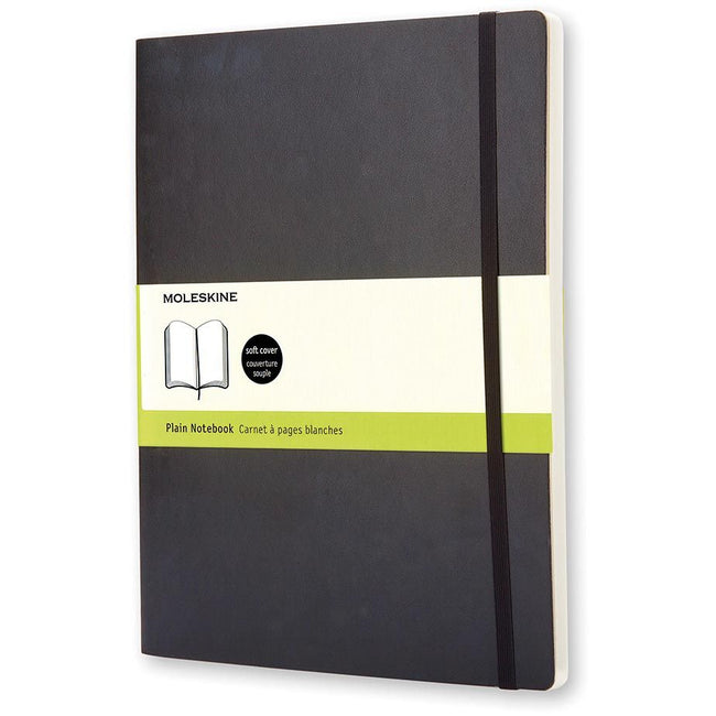 Moleskine -  notitieboek, ft 19 x 25 cm, effen, soepele cover, 192 blad, zwart