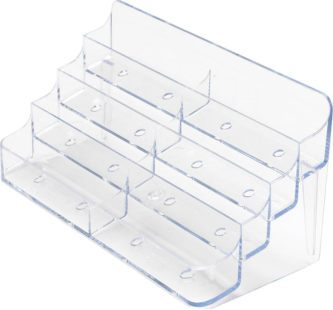 Deflecto - Deflecto visitekaartenhouder 2 x 4 opbergvakken, transparant