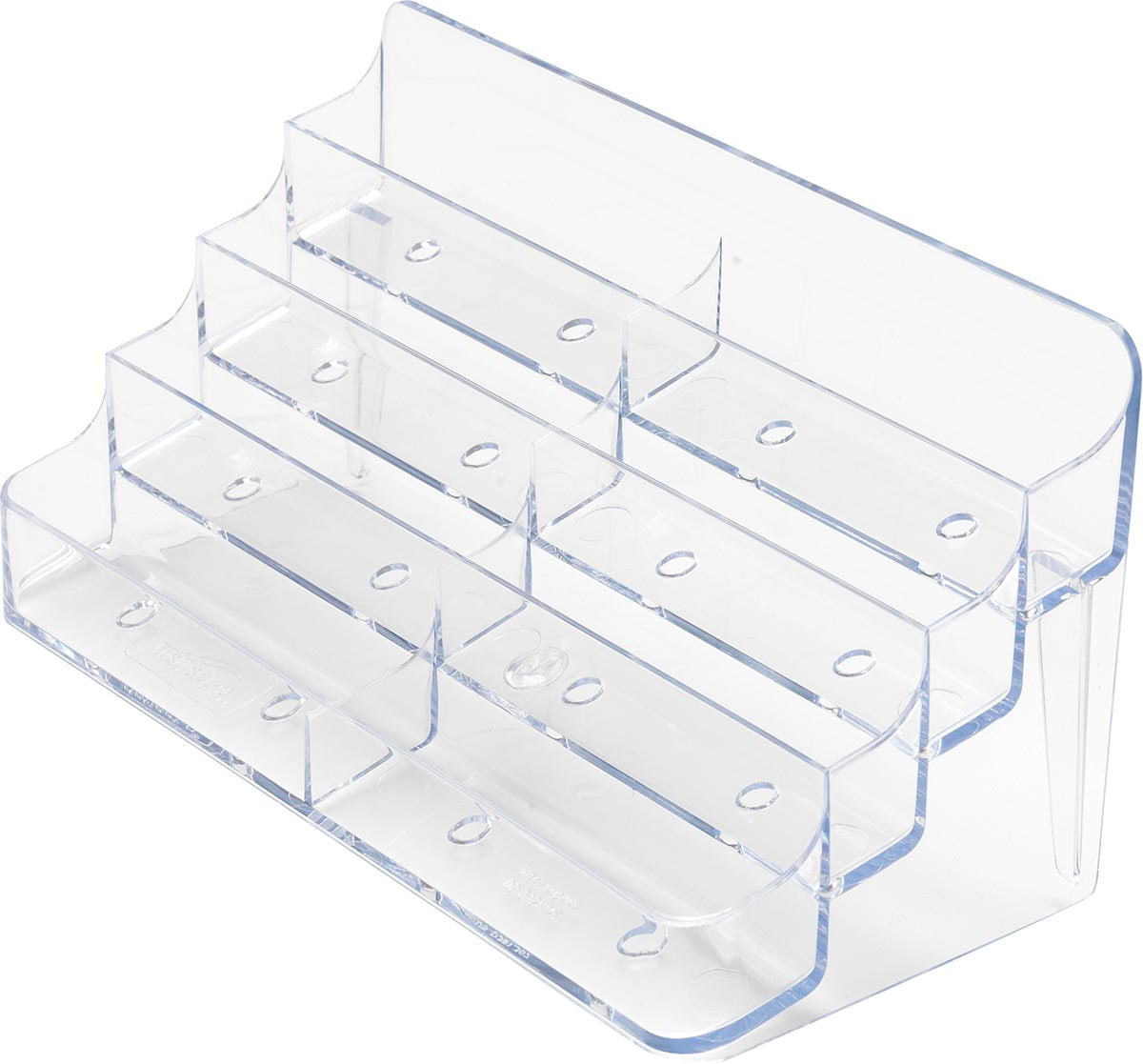 Déflecto - Déflecto Carte de visite Holder 2 x 4 compartiments de stockage, transparent