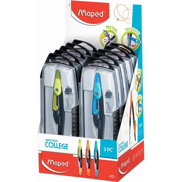 Maped -  ser  metal open 3delig 10 stuks assorti