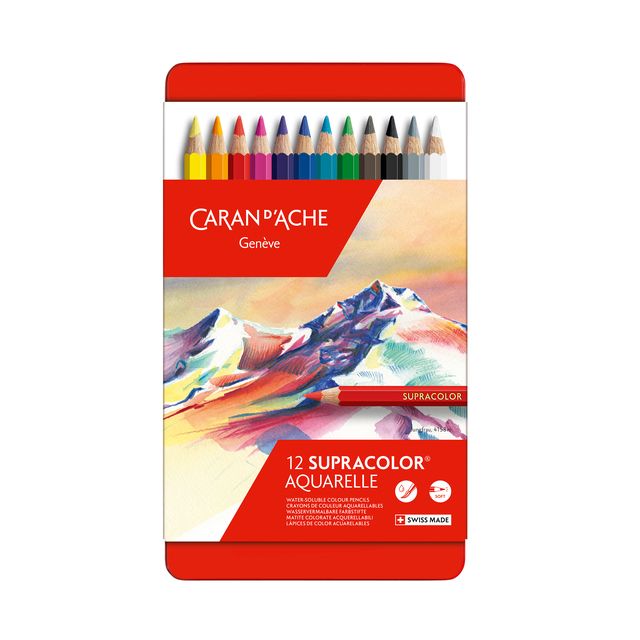 Caran d'ache - Crayons de couleur Supracolor 12 pièces assorties