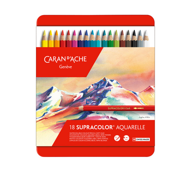 Caran d'ache - Crayons de couleur Supracolor 18 pièces assorties