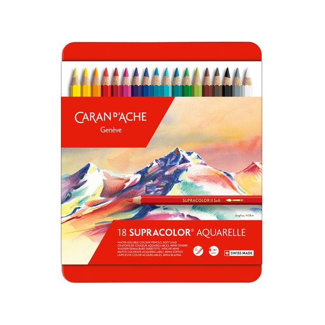 Caran d'ache - Crayons de couleur Supracolor 18 pièces assorties