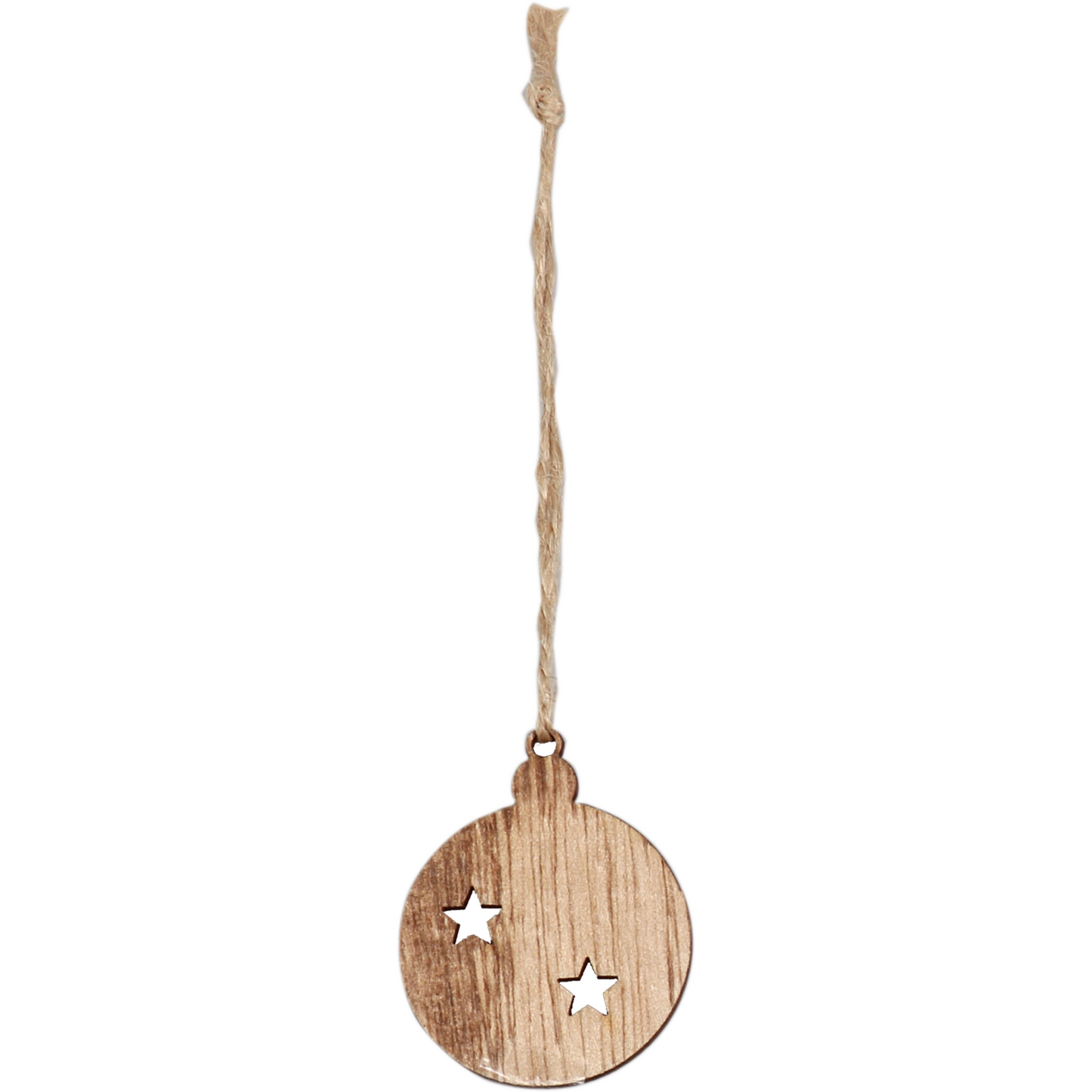 Klika - Pendant | Bois | 4x5cm | Balle de Noël | Natural | 24 pièces