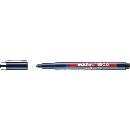 Edding -  Fineliner  1800 0.5mm zwart | 10 stuks