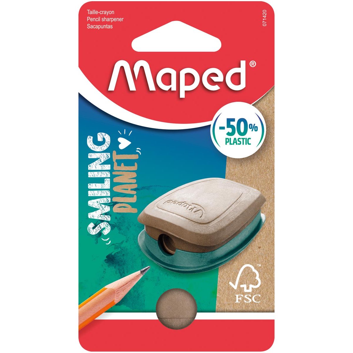 Maped - pouls de curseur de crayon à planète souriant, 1 trou de 1