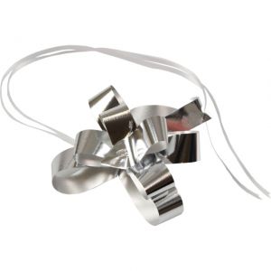 Trekstrik/ snelstrik 19mm metallic ZILVER 100 stuks diameter 10cm