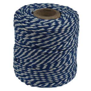 Klika -  Katoentouw, blauw-wit, klos van 50 g, ongeveer 55 m