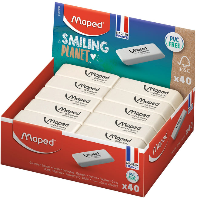 Maped - Gum Smiling Planet Dessin blanc