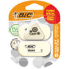 BIC - Gomme Galet crayon souple sans PVC blanc blister de 3 pièces
