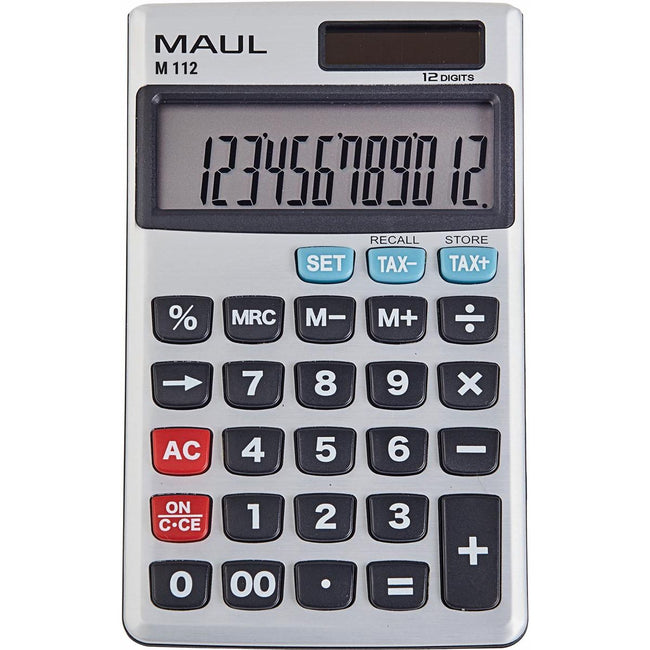 Maul - calculatrice de poche professionnelle M112, argent
