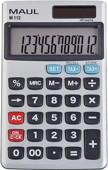 Maul - calculatrice de poche professionnelle M112, argent