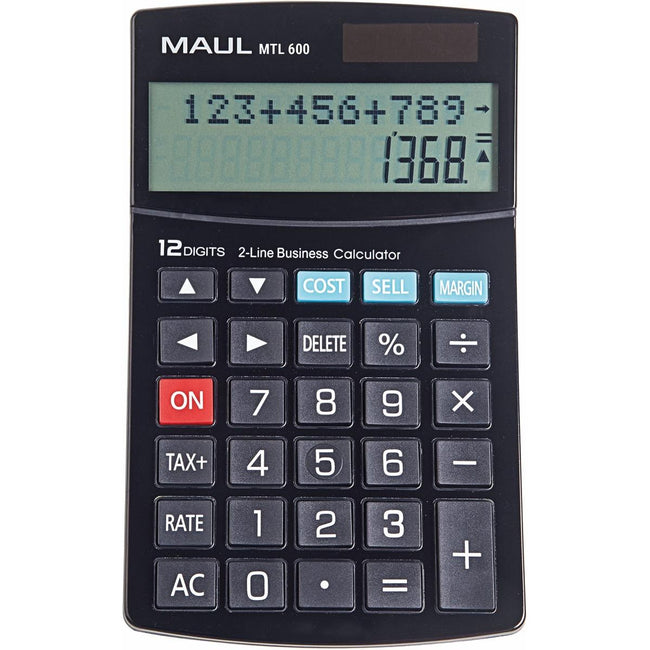 Maul - Maul bureaurekenmachine MTL 600, 2-regelig, zwart