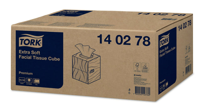 Tork -  Facial tissues premium kubus 2laags wit