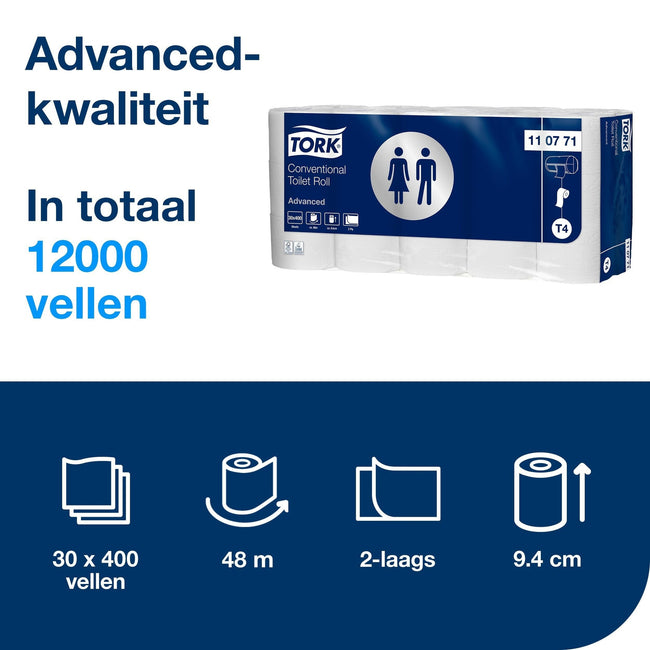Tork -  Toiletpapier t4 advanced 2laags wit 110771 | 40 stuks