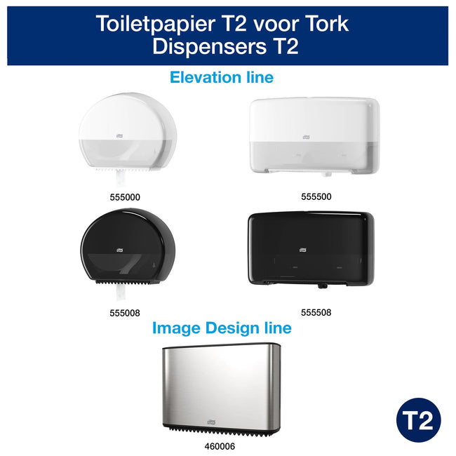 Tork -  Toiletpapier t2 advanced jumbo klein wit