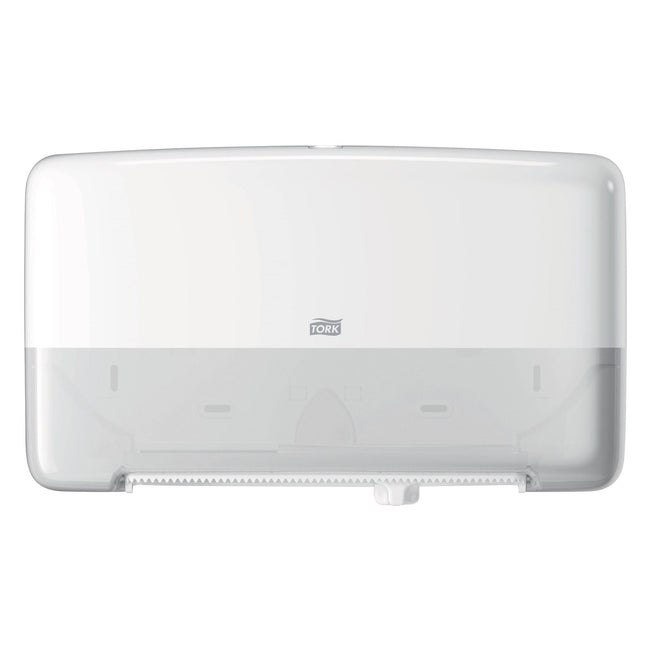 Tork -  Toiletpapierdispenser t2 jumbo klein duo wit | 84 stuks