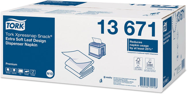 Tork -  servetten snap Snack voor dispenser, 2-laags, 500 per bundel (afbeelding 2)