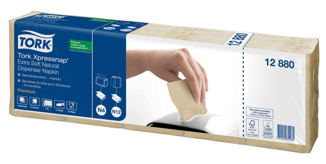 Tork -  Servet n4 premium halvevouw 2laags naturel