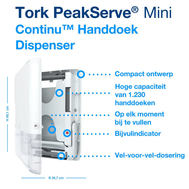 Tork -  Handdoekdispenser h5 elevation klein wit | 60 stuks