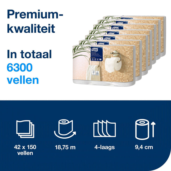 Tork -  Toiletpapier t4 premium 4laags 150 vel wit