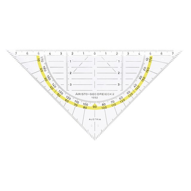 Aristo - Geodriehoek 1552 160mm transparent avec bord jaune