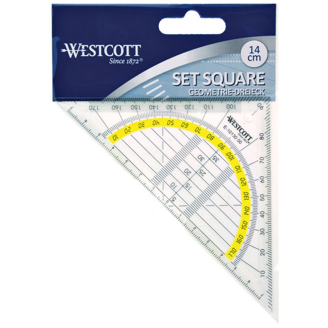 Westcott -  Geodriehoek 14cm transparant