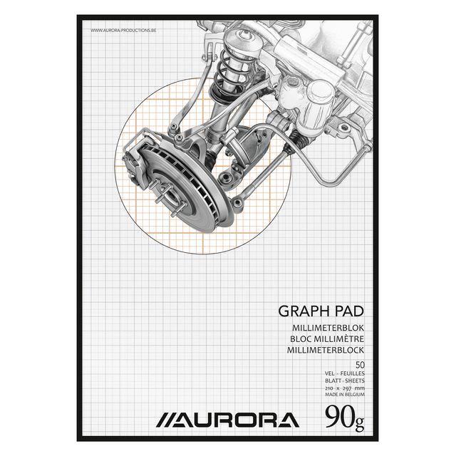 Aurora -  Millimeterblok  a4 50 vel 90gr bruin