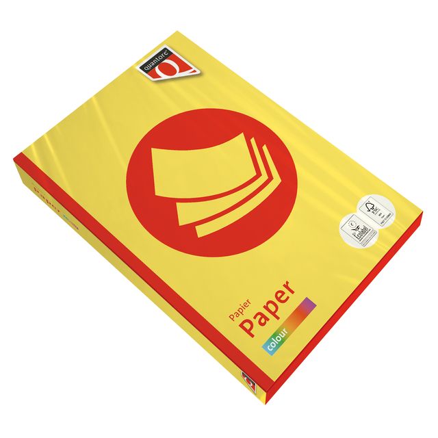 Quantore - Papier copie Couleur A4 120gr jaune soufre 250 feuilles | 5 pièces