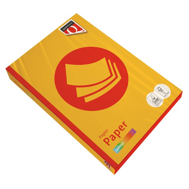 Quantore - Papier à copier Couleur A4 120gr jaune foncé 250 feuilles | 5 pièces