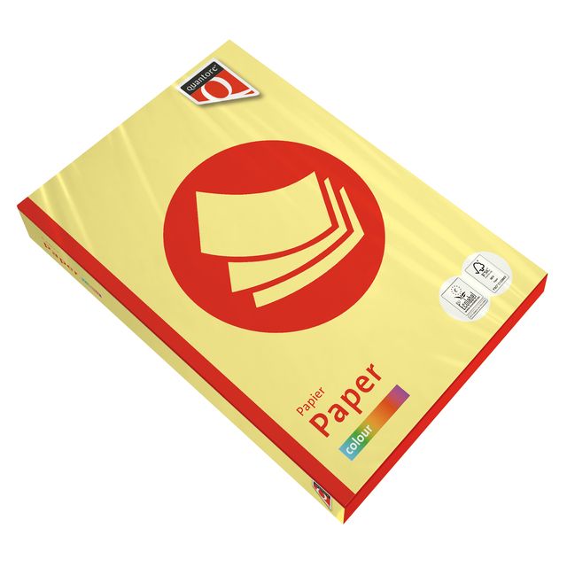 Quantore -  Kopieerpapier Colour A4 120gr geel 250 vel | 5 stuks