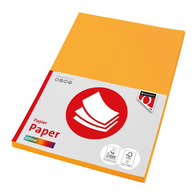 Quantore - Papier copie Couleur A4 120gr jaune foncé 100 feuilles