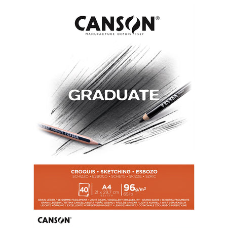 Canson -  Schetspapier  graduate sketch 96gr a4 wit
