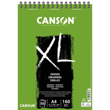 Canson - Papier dessin XL Dessin 50 feuilles 160gr A4 blanc | 5 pièces