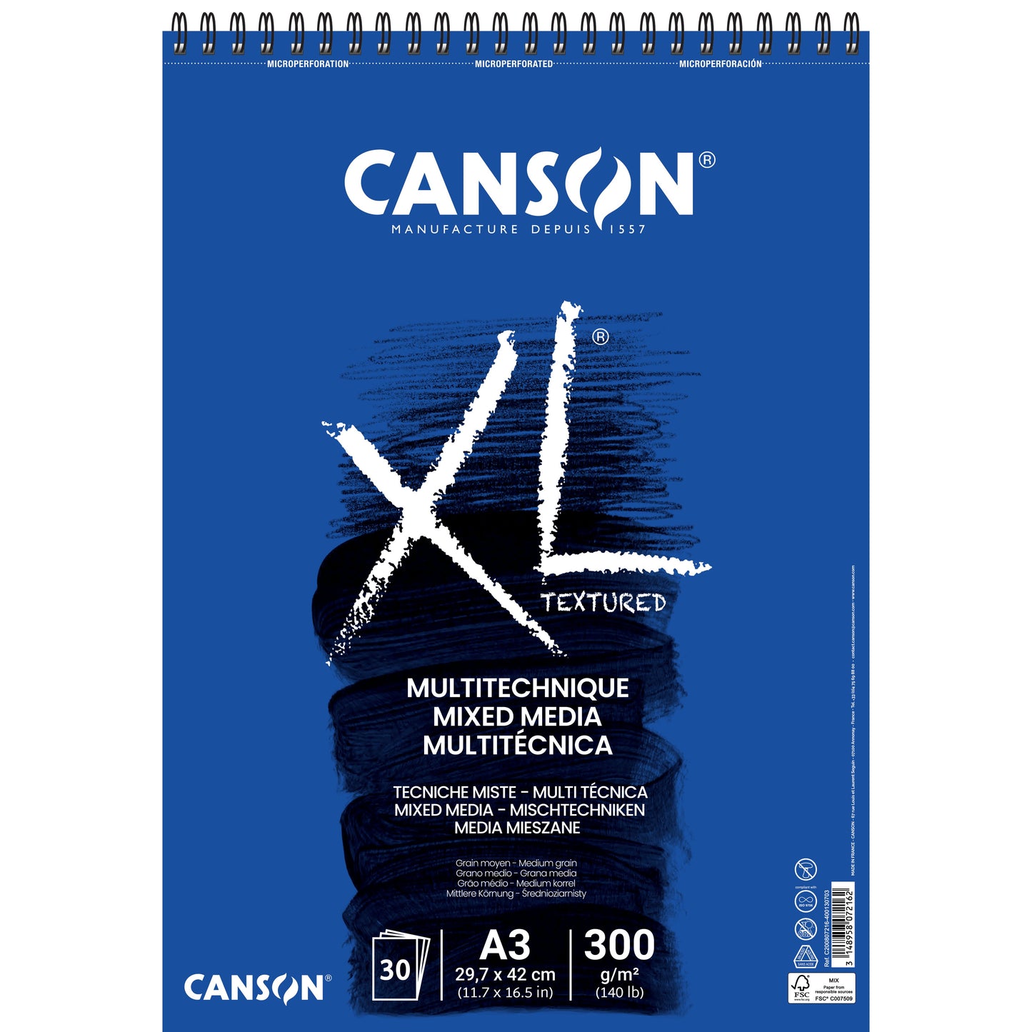 Canson -  Mixed mediapapier XL Textured Mixed Media 30vel 300gr A3 wit
