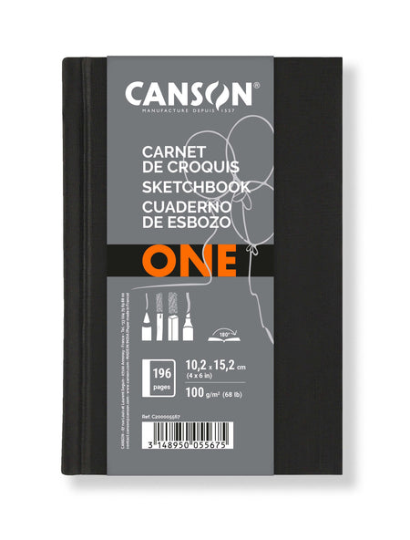 Canson - Sketchbook Art Book One couverture rigide 98 feuilles 100gr 102x152mm blanc | 6 pièces