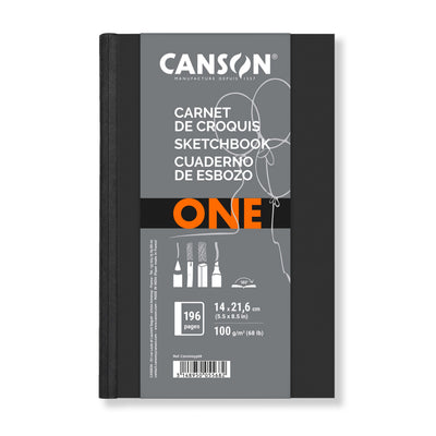 Canson - Sketchbook Art Book One couverture rigide 98 feuilles 100gr 140x216mm blanc | 6 pièces