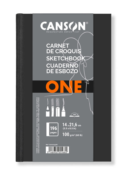 Canson - Sketchbook Art Book One couverture rigide 98 feuilles 100gr 140x216mm blanc