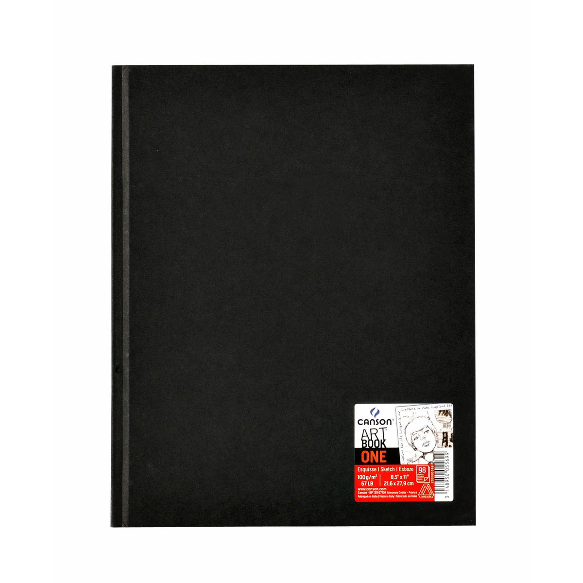 Canson - Sketchbook Art Book One couverture rigide 98 feuilles 100gr 216x279mm blanc | 6 pièces