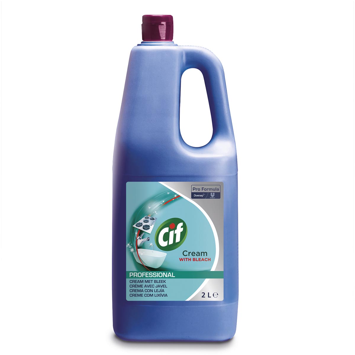 Cif - schuurcrème, met bleekwater, flacon van 2 liter