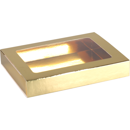 Klika -  Chocoladeletterdoos | GK1 | karton + PET | 129x89x24mm | Sinterklaas | goud | 50 stuks