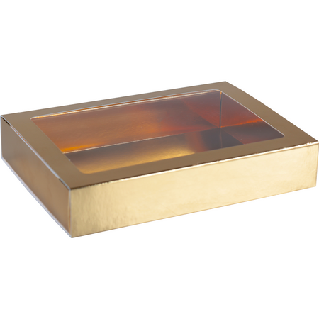 Klika -  Chocoladeletterdoos | GK7 | karton + PET | 196x141x38mm | Sinterklaas | goud | 48 stuks