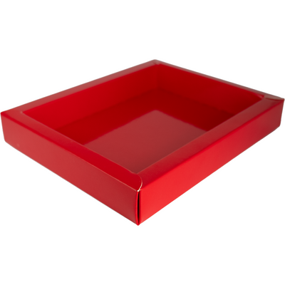 Klika -  Chocoladeletterdoos | excl. Deksel | GK4 | karton + PET | 150x110x30mm | Sinterklaas | rood | 95 stuks